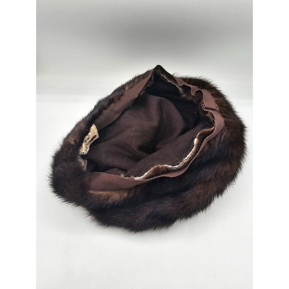 Womens Vintage Fur Hat by Amrose New York with Fur 1950s - Picture 3 of 5